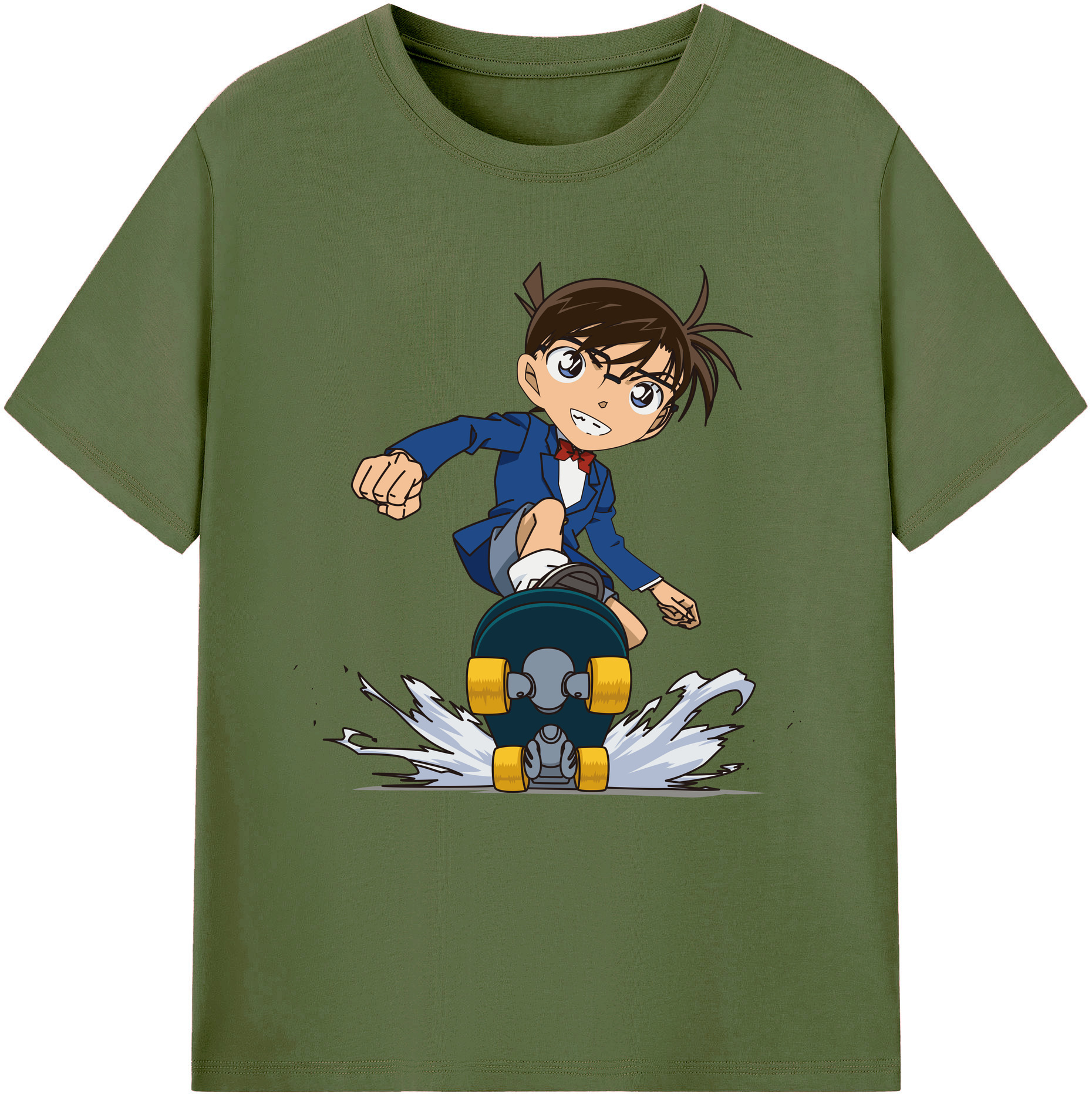 （画像用） 名探偵コナン 江戸川 コナン Detective Conan Conan Edogawa 綿100％半袖Tシャツ（フロントプリント）